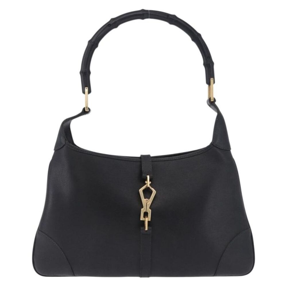Gucci Bamboo Jackie Leather Black Leather Handbag